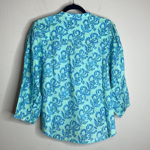 Sundance | Faron Aqua Print Top - Picture 8 of 8